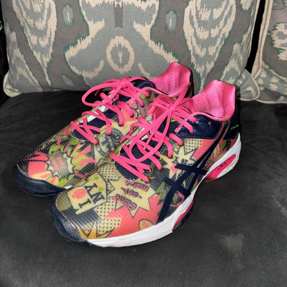 Asics Gel-Solution Speed 3 NYC Limited Edition Comic Print Tennis Shoes Womens - Picture 2 of 9